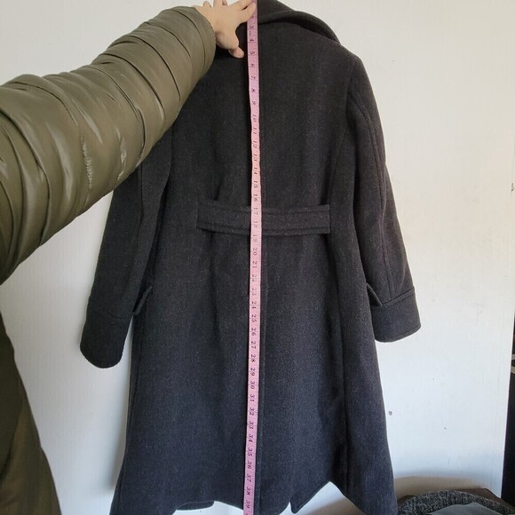 W Concept Wool Knit Double Breasted Button Long Sleeve Long Pea Coat Size Small - Picture 9 of 12
